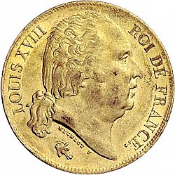 Large Obverse for 20 Francs 1824 coin