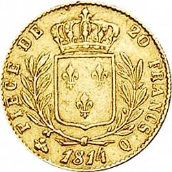 Large Reverse for 20 Francs 1814 coin