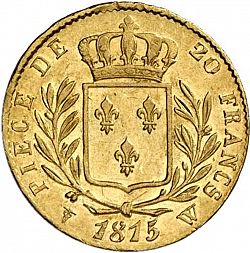 Large Reverse for 20 Francs 1815 coin