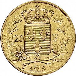 Large Reverse for 20 Francs 1818 coin