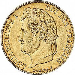 Large Obverse for 20 Francs 1842 coin