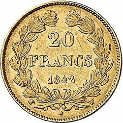 Large Reverse for 20 Francs 1842 coin
