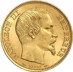 Large Obverse for 20 Francs 1853 coin