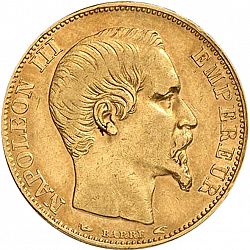 Large Obverse for 20 Francs 1855 coin