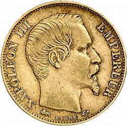 Large Obverse for 20 Francs 1855 coin
