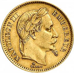 Large Obverse for 20 Francs 1864 coin