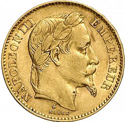 Large Obverse for 20 Francs 1866 coin