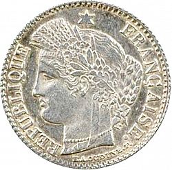 Large Obverse for 20 Centimes 1850 coin