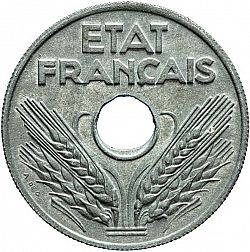 Large Obverse for 20 Centimes 1943 coin