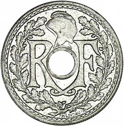 Large Obverse for 20 Centimes 1945 coin
