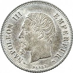 Large Obverse for 20 Centimes 1853 coin