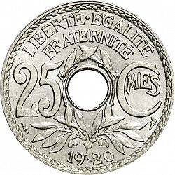 Large Reverse for 25 Centimes 1920 coin