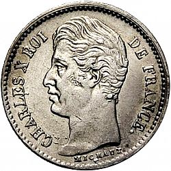 Large Obverse for 1/4 Franc 1828 coin