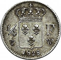 Large Reverse for 1/4 Franc 1828 coin