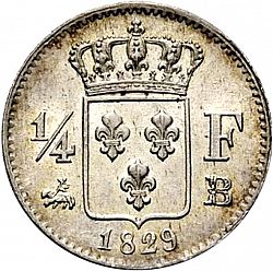 Large Reverse for 1/4 Franc 1829 coin