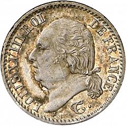 Large Obverse for 1/4 Franc 1822 coin