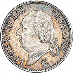 Large Obverse for 1/4 Franc 1824 coin