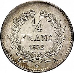 Large Reverse for 1/4 Franc 1832 coin