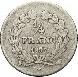 Large Reverse for 1/4 Franc 1837 coin