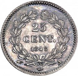 Large Reverse for 25 Centimes 1848 coin