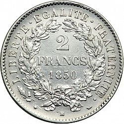 Large Reverse for 2 Francs 1850 coin