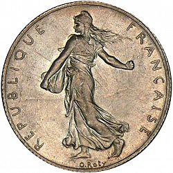 Large Obverse for 2 Francs 1908 coin