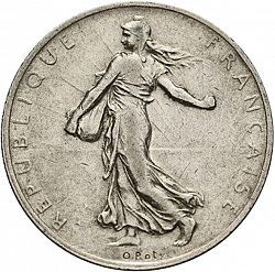 Large Obverse for 2 Francs 1910 coin