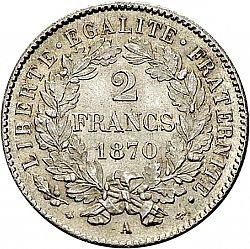 Large Reverse for 2 Francs 1870 coin