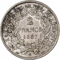 Large Reverse for 2 Francs 1887 coin