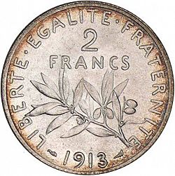 Large Reverse for 2 Francs 1913 coin
