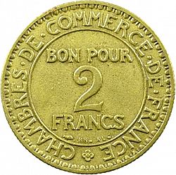 Large Reverse for 2 Francs 1927 coin