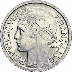 Large Obverse for 2 Francs 1949 coin