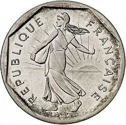 Large Obverse for 2 Francs 1985 coin