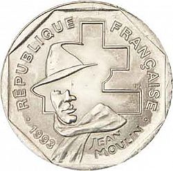 Large Obverse for 2 Francs 1993 coin