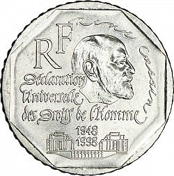 Large Obverse for 2 Francs 1998 coin