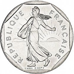 Large Obverse for 2 Francs 1999 coin