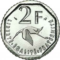 Large Reverse for 2 Francs 1997 coin