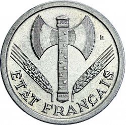 Large Obverse for 2 Francs 1943 coin