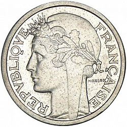 Large Obverse for 2 Francs 1946 coin