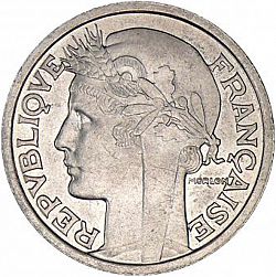 Large Obverse for 2 Francs 1947 coin