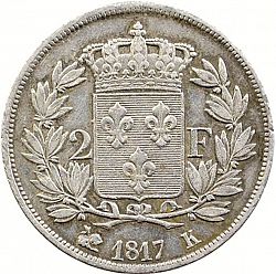 Large Reverse for 2 Francs 1817 coin
