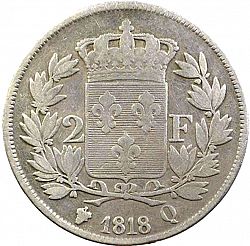 Large Reverse for 2 Francs 1818 coin