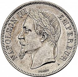 Large Obverse for 2 Francs 1869 coin