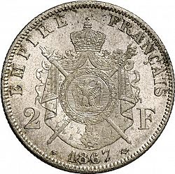 Large Reverse for 2 Francs 1867 coin