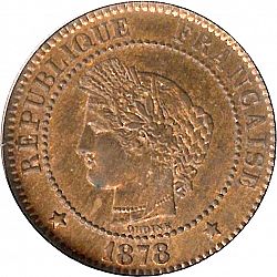 Large Obverse for 2 Centimes 1878 coin