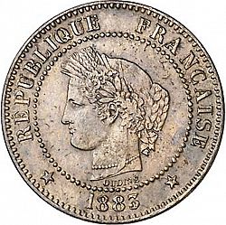 Large Obverse for 2 Centimes 1883 coin