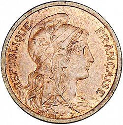 Large Obverse for 2 Centimes 1898 coin