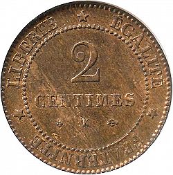Large Reverse for 2 Centimes 1878 coin