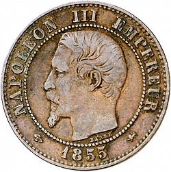 Large Obverse for 2 Centimes 1855 coin