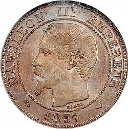 Large Obverse for 2 Centimes 1857 coin